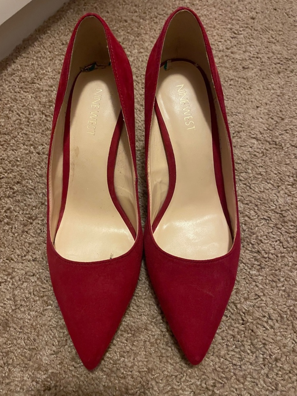 Nine West Burgundy Pointed-Toe Suede Pumps
